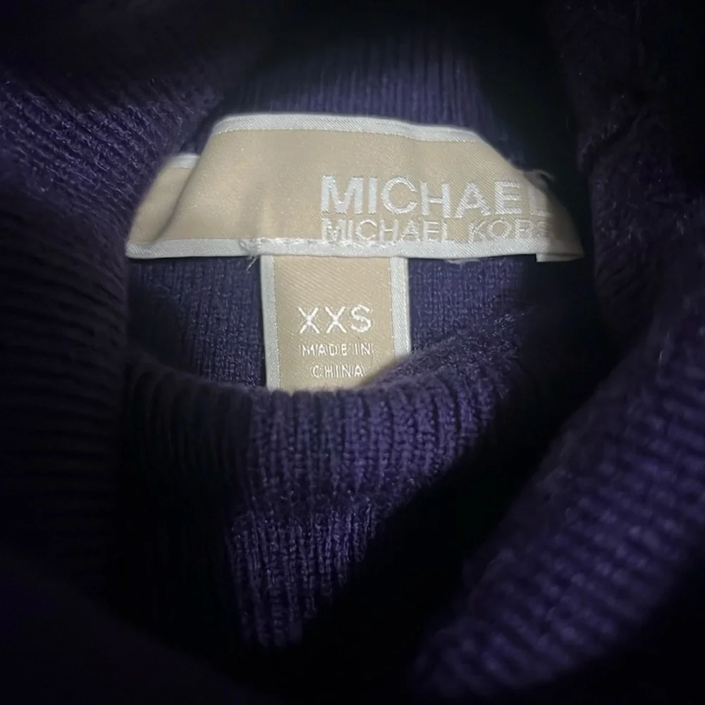 Michael Michael Kors Cashmere Blend Turtleneck‎ Long Sleeve Sweater Dress XXS